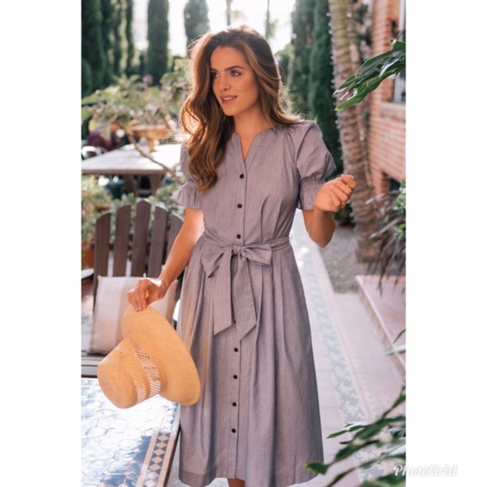 Chic Button-Down Dress with Belt